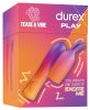 Durex Tease & Vibe - rúdvibrátor nyuszis csiklóizgatóval (pink)