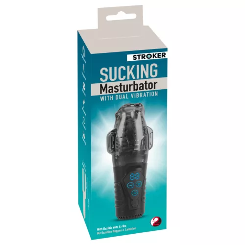 Stroker - szívó, rezgő maszturbátor (fekete)