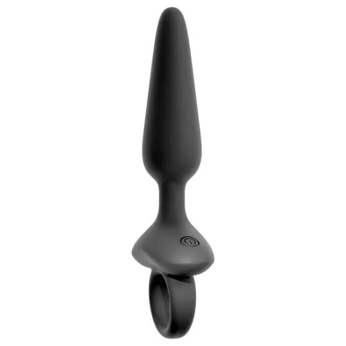 ANOS - vibrációs anál plug fogantyúval (fekete)