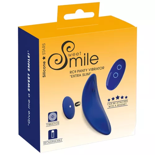 Smile - extra vékony, távirányítós bugyi vibrátor (kék)