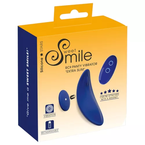 Smile - hordható extra vékony, távirányítós bugyi vibrátor (kék)