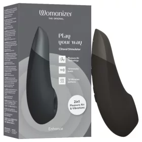 Womanizer Enhance - léghullámos csiklóizgató (fekete)
