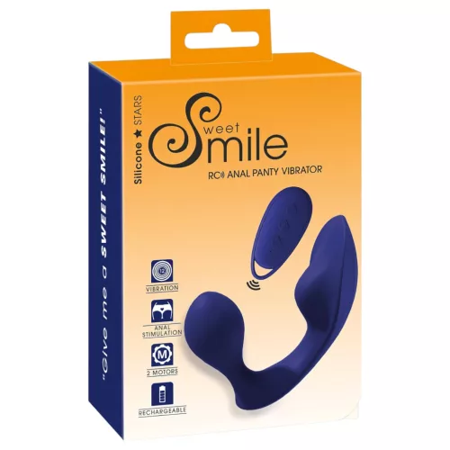 SMILE - távirányítós anál- és bugyi vibrátor (kék)