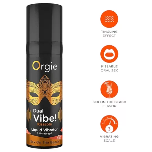 Orgie Dual Vibe - folyékony vibrátor , Sex on the Beach (15 ml)
