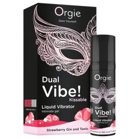  Orgie Dual Vibe - unisex folyékony vibrátor - Eper - Gin Tonic (15ml)