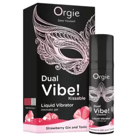   Orgie Dual Vibe - unisex folyékony vibrátor - Eper - Gin Tonic (15 ml)