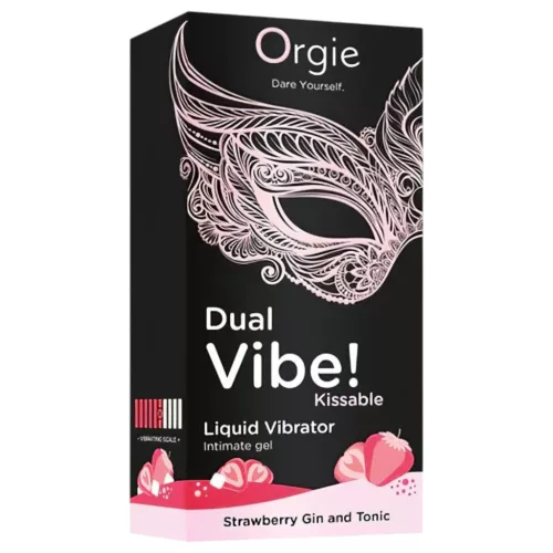 Orgie Dual Vibe - unisex folyékony vibrátor - Eper - Gin Tonic (15 ml)