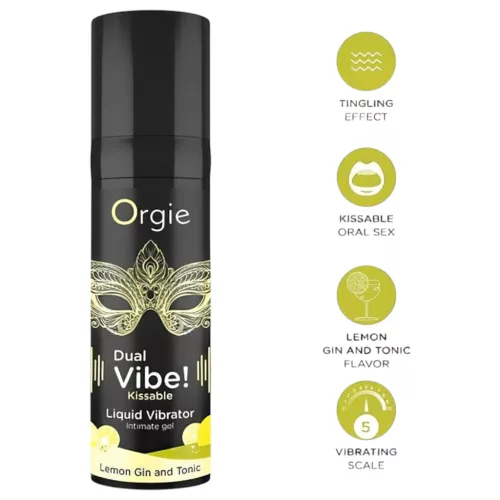 Orgie Dual Vibe - folyékony vibrátor Gin Tonic ízben (15 ml)