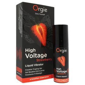 Orgie High Voltage - folyékony vibrátor - eper (15ml)