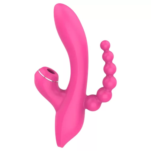 Erospace Sweet Play - G-pont vibrátor anál szondával és szívással (rózsaszín)