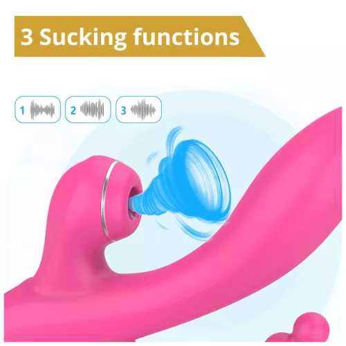 Erospace Sweet Play - G-pont vibrátor anál szondával és szívással (rózsaszín)