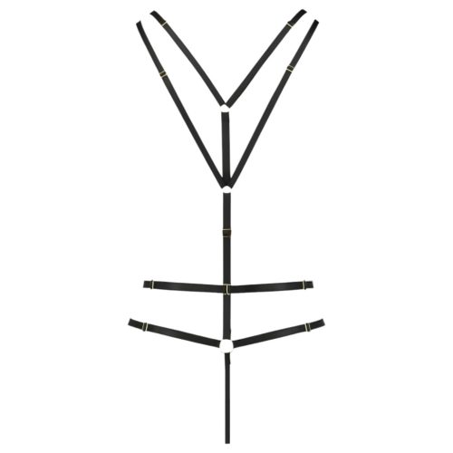 / Passion Devil Meggy - fém gyűrűs testhám body (fekete)