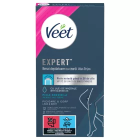   Veet Expert - szőrtelenítő gyantaszalagok - száraz bőrre (12 db)