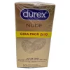 Durex Nude - ultra vékony óvszer (2 × 10 db)