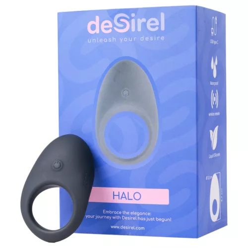 Desirel Halo – App-vezérelt vibrációs péniszgyűrű, férfiaknak (fekete)