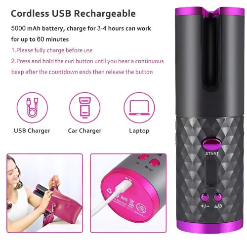 / CAC - akkus hajgöndörítő szett (szürke-pink)