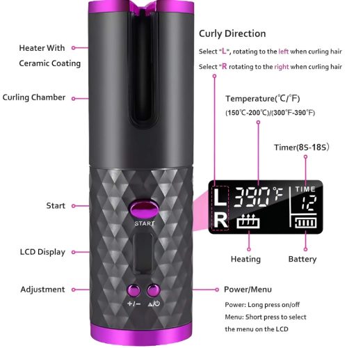 / CAC - akkus hajgöndörítő szett (szürke-pink)