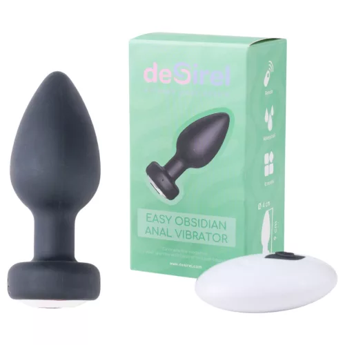 Desirel Easy Obsidian - akkus,rádiós anál vibrátor (fekete)