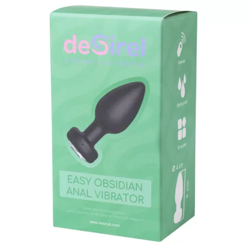 Desirel Easy Obsidian - akkus,rádiós anál vibrátor (fekete)