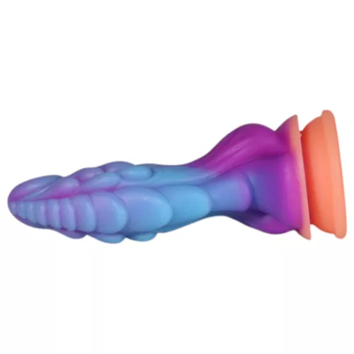 OgazR - világító sárkány dildó - 22 cm (lila-rózsaszín)