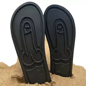 / Flip-flop papucs - péniszes mintával (fekete)