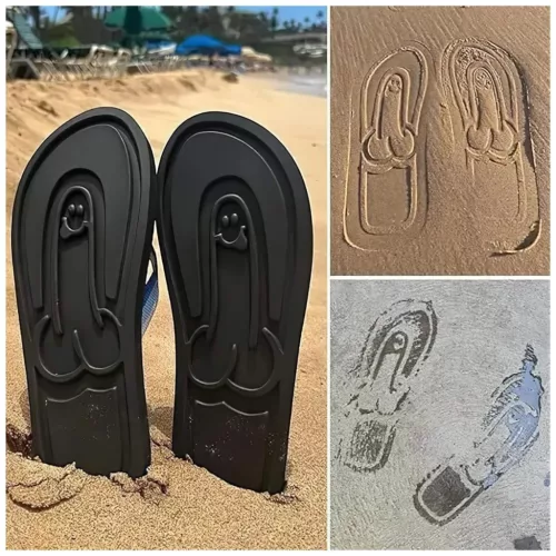 / Flip-flop papucs - péniszes mintával (fekete)