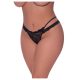 Magic Silk - dupla pántos, csipke tanga (fekete)