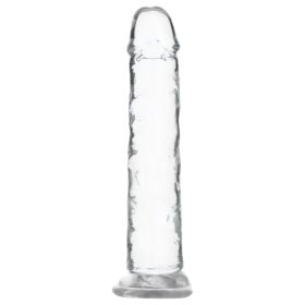   Addiction Crystal - tapadókorongos dildó (átlátszó) - 18cm