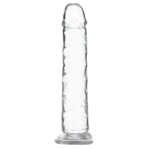 Addiction Crystal - tapadókorongos dildó (átlátszó) - 18cm