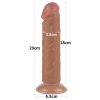 Lovetoy Sliding-Skin - tapadókorongos kétrétegű dildó - 20cm (natúr)