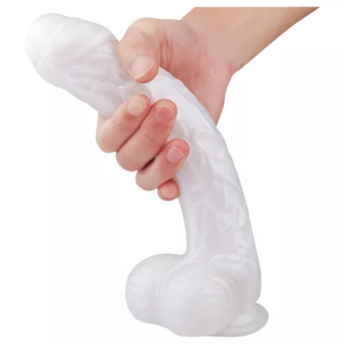 Sex HD Martin - tapadókorongos, herés élethű dildó (fehér)