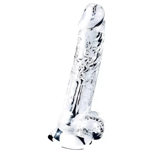 Lovetoy Flawless Clear - tapadókorongos dildó - 19 cm (átlátszó)