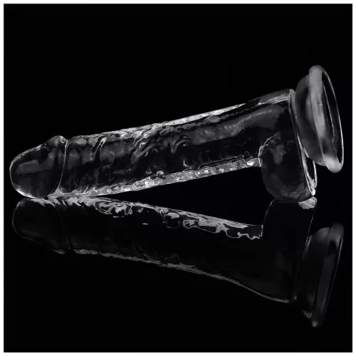 Lovetoy Flawless Clear - tapadókorongos dildó - 19 cm (átlátszó)