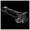 Lovetoy Flawless Clear - tapadókorongos dildó - 19 cm (átlátszó)