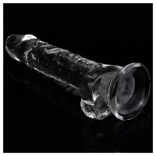 Lovetoy Flawless Clear - tapadókorongos dildó - 19 cm (átlátszó)