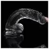 Lovetoy Flawless Clear - tapadókorongos dildó - 19 cm (átlátszó)
