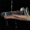 Lovetoy Flawless Clear - tapadókorongos dildó - 19cm (átlátszó)