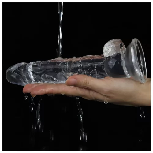 Lovetoy Flawless Clear - tapadókorongos dildó - 19 cm (átlátszó)