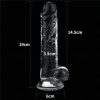 Lovetoy Flawless Clear - tapadókorongos dildó - 19cm (átlátszó)