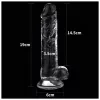 Lovetoy Flawless Clear - tapadókorongos dildó - 19 cm (átlátszó)