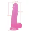 Lovetoy Jelly Studs - tapadókorongos dildó - 20cm (pink)