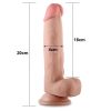 Lovetoy Sliding-Skin - kétrétegű tapadótalpas dildó - 21cm (natúr)