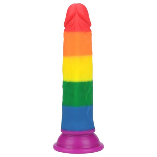 Lovetoy Prider - élethű dildó - 19cm (szivárvány)