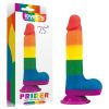 Lovetoy Prider - élethű herés dildó - 20cm (szivárvány)