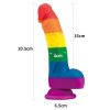 Lovetoy Prider - élethű likvid szilikon dildó - 19cm (szivárvány)