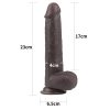 Lovetoy Sliding-Skin - kétrétegű tapadótalpas dildó - 23cm (barna)