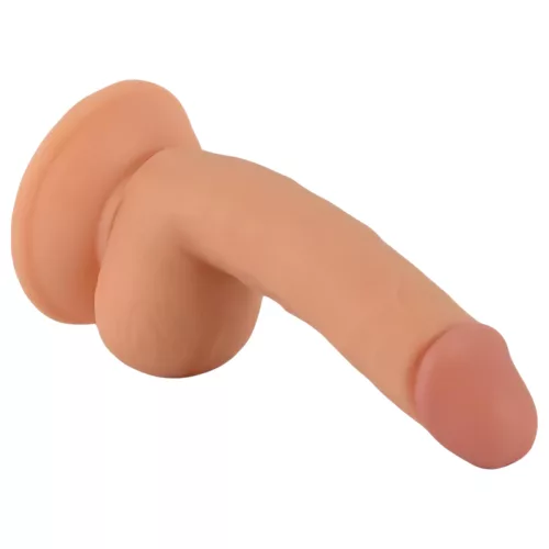 Mr. Rude - tapadókorongos, herés élethű dildó - 18cm (natúr)