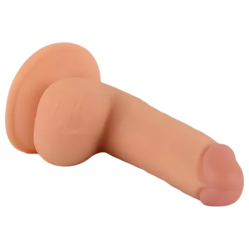 Mr. Rude - tapadókorongos, herés élethű dildó - 18cm (natúr)