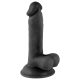 Mr. Rude - tapadókorongos, herés élethű dildó - 17cm (fekete)