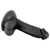 Mr. Rude - tapadókorongos, herés élethű dildó - 17cm (fekete)